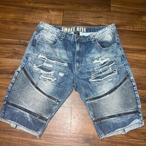Smoke Rise Men's Distressed Blue Jean Shorts